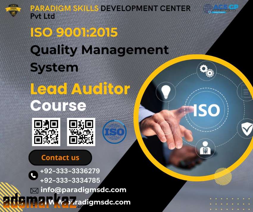 "PARADIGM-Skills Development Centre is now offering ISO 9001:2015 Lead