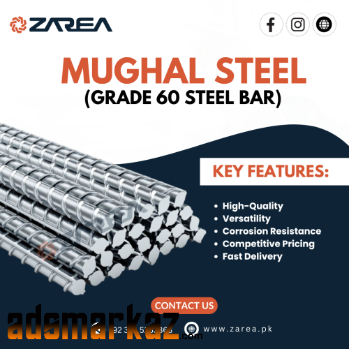 Mughal Steel (Grade 60 Steel Bar) Now Available at Zarea Limited