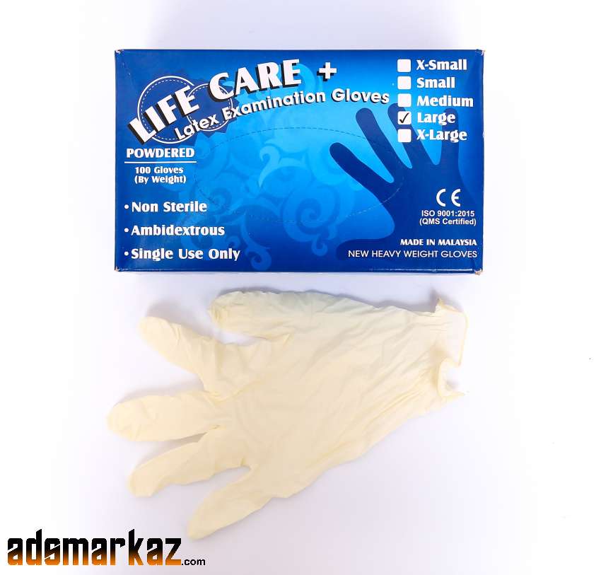 Life Care Latex Gloves Disposable Examination Gloves Powdered