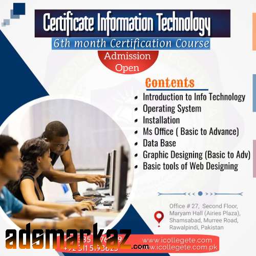 CERTIFICATION IN INFORMATION TECHNOLOGY COURSE IN RAWALPINDI ISLAMBAD