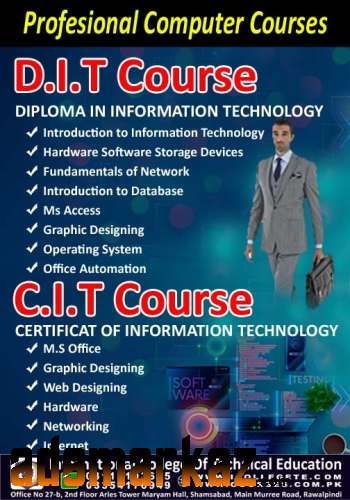 DIPLOMA IN INFORMATION TECHNOLOGY COURSE IN  RAWAT TAXILA