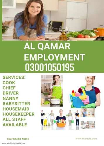 100% Reliable Domestic All pakistan staff Available