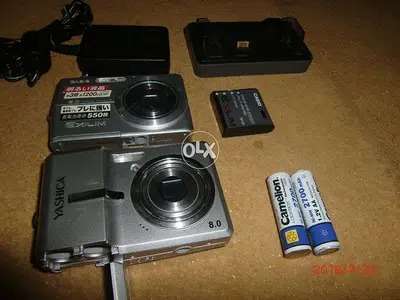 yashica digital camera 08 mp & casio exilim long battery for sale