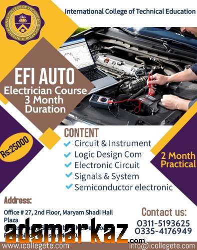 EFI Auto Electrician Practical Based Course In Bhakkar Punjab